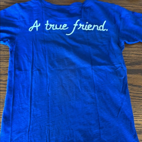 J. Crew SCORPIO Blue Short Sleeve Tee with Red Detail nwot - Picture 3 of 3